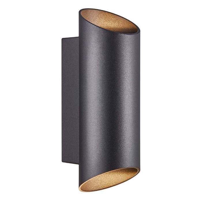 Nordlux-Round-22-GU10-IP54-black-aluminum-wall-lamp-1