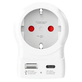 Adaptor priza Skross 1.500283-E EU -> UK, USB-A, USB-C 20W