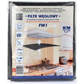 Filtru de carbon pentru hota de bucatarie 47X57 mm, K&M