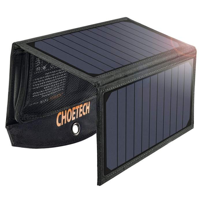 Choetech-SC001-Foldable-Solar-Charger-19W-2x-USB-Black-1