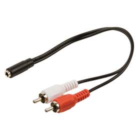 Cablu audio Jack Stereo 2x RCA tata - 3.5mm 0.2m, set 6 blistere, Well