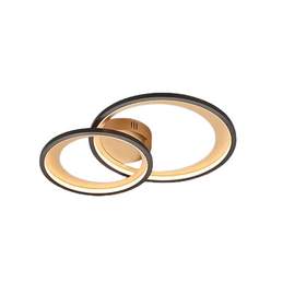 Plafoniera TRIO GRANADA, 1x SMD, 29W, 2650lm, 3000K, negru, auriu, 673810232