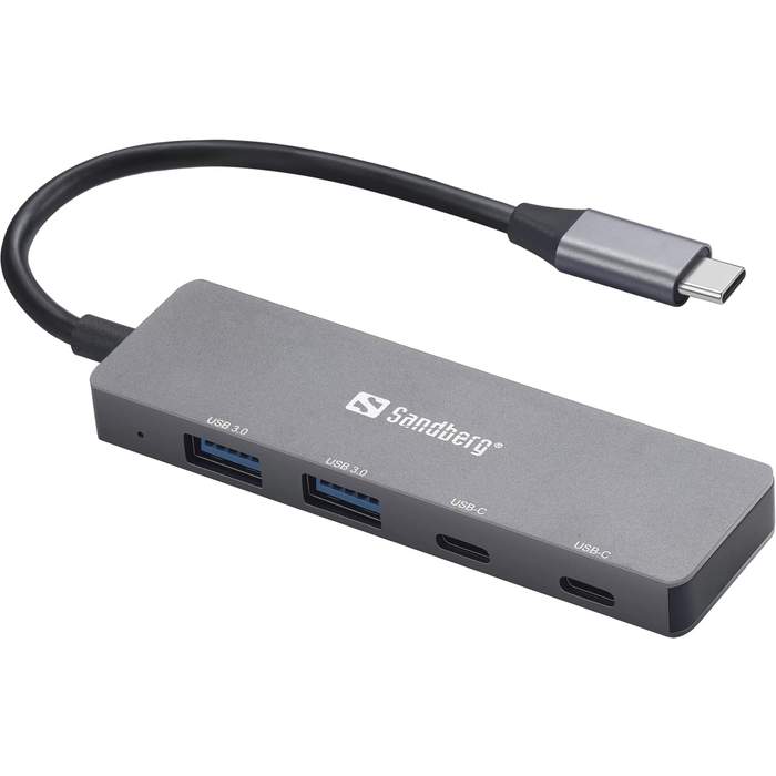USB-C-Hub--2x-USB-C-2x-USB-3.0-Sandberg-136-50-Aluminum-1
