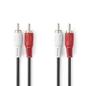 Cablu audio stereo Nedis 2x RCA tata - 2x RCA tata, 1.5m, negru