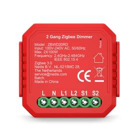 Releu Smart Nedis cu 2 canale, 2x 100W, Zigbee 3.0