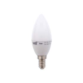 Bec LED tip lumanare E14 6W 230V lumina calda Basic Well