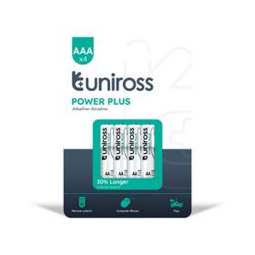 Baterie alcalina Uniross Power Plus R3 (AAA), 4 buc/blister
