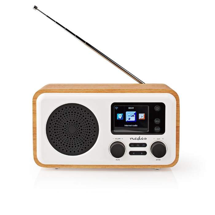 Nedis-Internet-Radio-DAB+/FM-Bluetooth-Remote-Control-7W-Brown/White-1