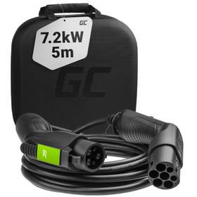 Cablu de incarcare masini electrice Green Cell EV20, Type 1, 32A, 7.2kW, 5m, negru
