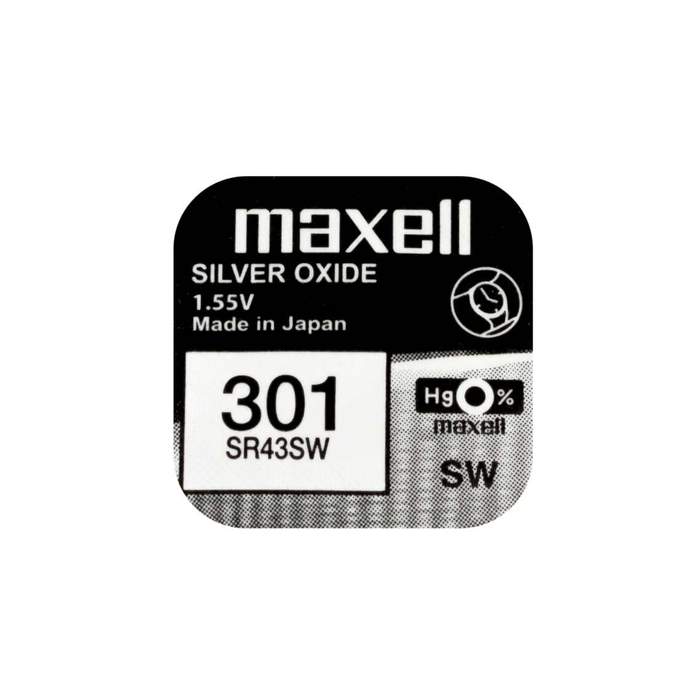 Maxell-SR43SW-V301-AG12-1.55V-Watch-Battery-Silver-Oxide-10pcs/box-1