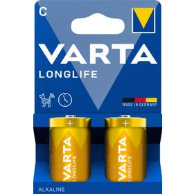 Baterie alcalina R14 (C) LongLife Varta, set 2 buc