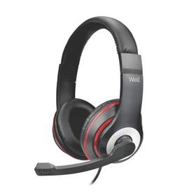 Casti PC over-ear Well cu microfon, USB
