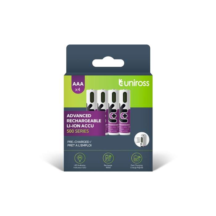 Uniross-AAA-(R3)-Li-ion-10440-1.5V-500mAh-battery-700mWh-USB-C-charging-4-pcs/box-1