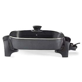 Tigaie electrica Nedis, 40 cm, 2200W, corp din aluminiu, negru