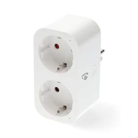Priza Smart WiFi Nedis, 3680W, 16A, Tip F, alb, monitorizare consum
