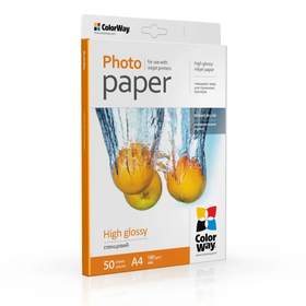Hartie foto ColorWay, lucios, alb, A4, 50 coli, 180g/mp, Seria High Glossy