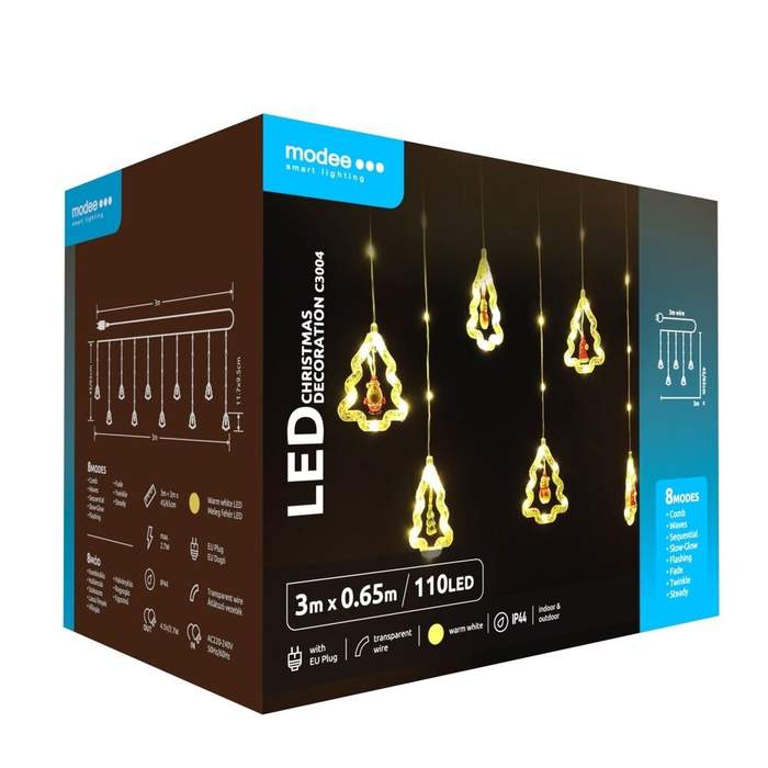 Modee-C3004-Decorative-Light-Garland-110-LEDs-2.7W-3m-x-0.65m-Warm-White-1