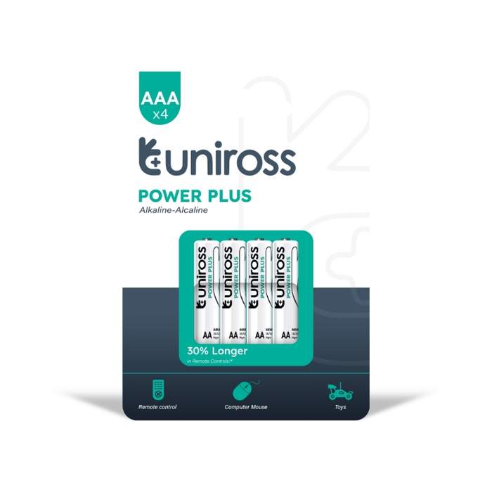 Uniross-Power-Plus-R3-Alkaline-Battery-(AAA)-4-pcs/blister-1