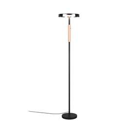 Lampa de podea TRIO CELESTE, 1x SMD, 15W, 1750lm, 3000K, negru, sticla fumurie, 454910132