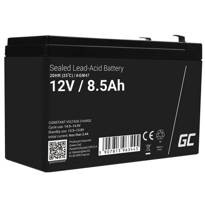 GreenCell-12V-8.5AH-Lead-Acid-Battery-F2/T2-Terminal-AGM47-1