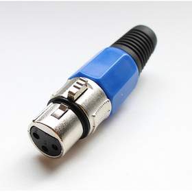 Conector XLR Nedis 3 pini mama, metal, albastru Jolly