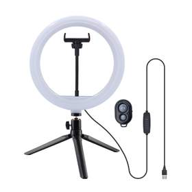 Lampa circulara Well 10", trepied masa, telecomanda