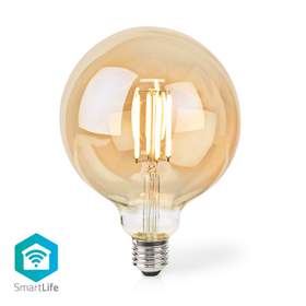 Bec LED Smart WiFi cu filament Nedis, E27, G125, 7W, 806 lm, 1800K-3000K