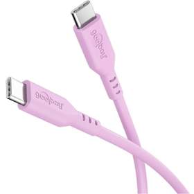 Cablu USB-C - USB-C, 1.5m, roz, Goobay