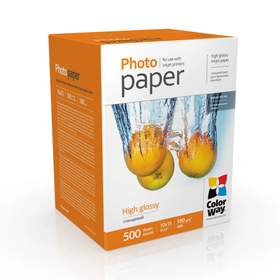 Hartie foto ColorWay, lucios, alb, 10x15cm, 500 coli, 180g/mp, Seria High Glossy
