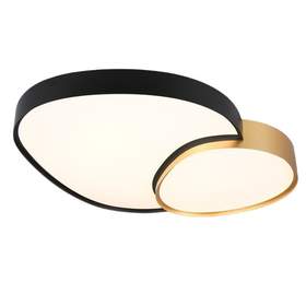 Plafoniera TRIO RISE, 1x SMD, 45W, 5300lm, 2700-6500K, telecomanda, negru, auriu, 647519280