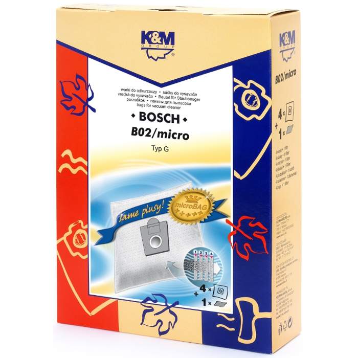 Sac-aspirator-pentru-Bosch/Siemens-typ-E-D-G-sintetic-4-saci-+-1-filtru-K&M-1