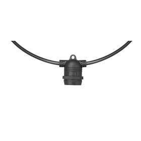 Ghirlanda ALLEY 15x E27, IP65, culoare negru, lungime 16,5m (ghirlanda-15m+cablu de alimentare-1,5m), conductor 2x0,75 cupru