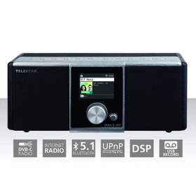 Radio cu internet, DVB-C, 60W, ecran 2,4", Bluetooth, alarma & ceas, negru, DIRA S20C Telestar