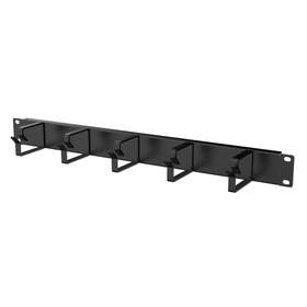 Organizator cablu 1U pentru rack 19" 5 inele negru RAL9005 Mirsan MR.OKP1U19.01