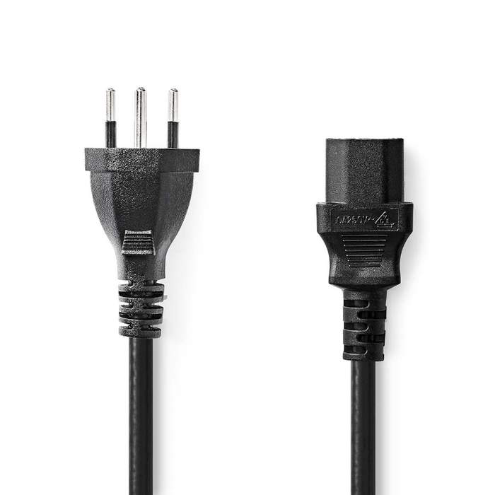 Type-J-(CH)-Power-Cable--IEC-320-C13-2m-Black-Nedis-1