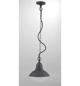 Felinar exterior suspendat Well Corso E27 60W IP44 gri inchis