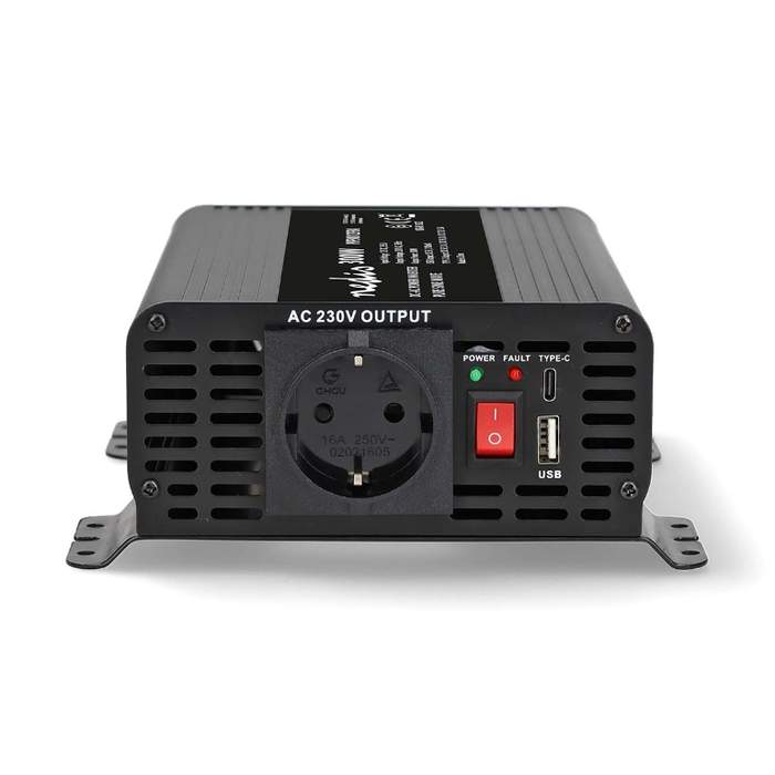 Nedis-Pure-Sine-Wave-Voltage-Inverter-12V-DC--230V-AC-300W-1x-Schuko-USB-A-USB-C-1