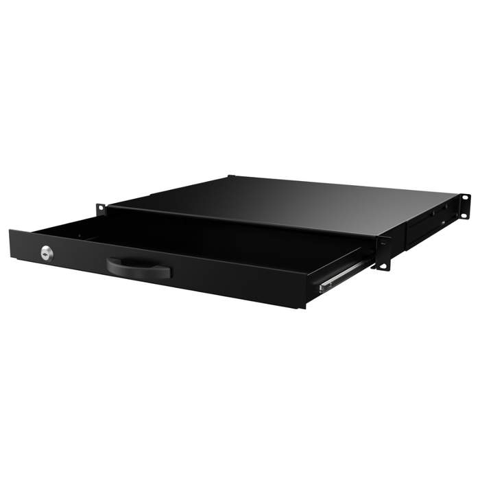 Sliding-Keyboard-Tray-for-19"-Rack-1U-Depth-400mm-Black-RAL9005-Mirsan-MR.CEK1U.01-1