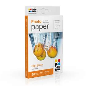Hartie foto ColorWay, lucios, alb, 10x15cm, 50 coli, 200g/mp, Seria High Glossy