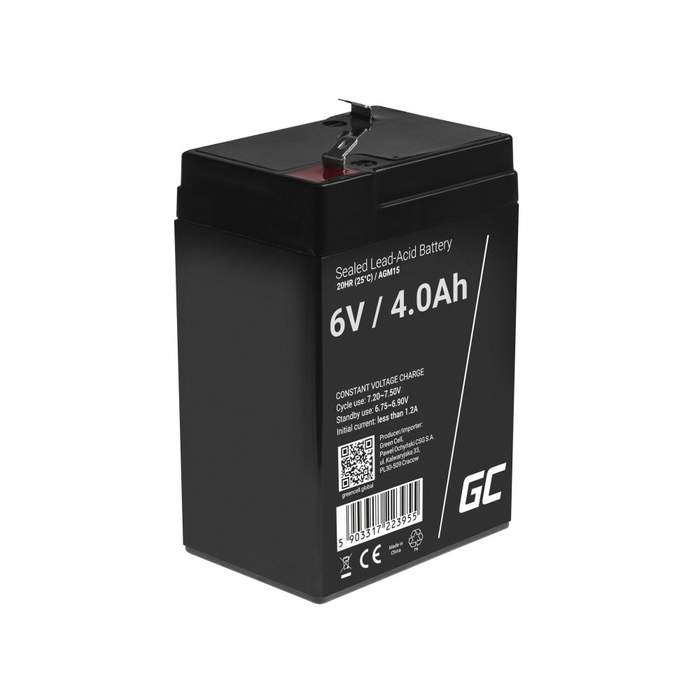 GreenCell-6V-4AH-Lead-Acid-Battery-F1/T1-Terminal-AGM15-1