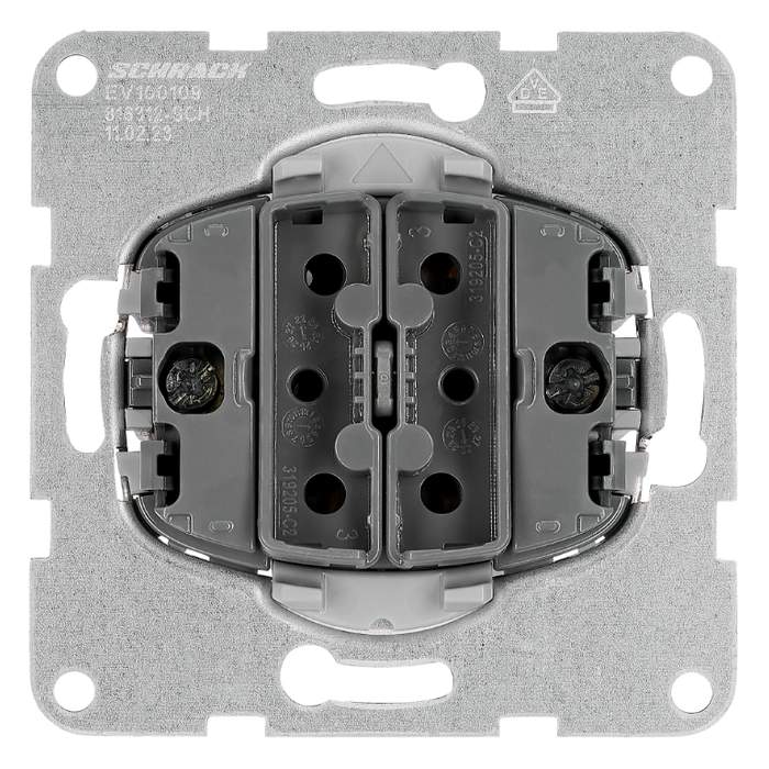 Schrack-Visio-S-50-Double-Switch-Insert-EV100109--Elastic-Element-Clamps-1