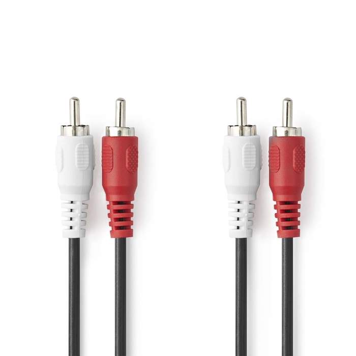 Nedis-2x-RCA-Male--2x-RCA-Male-Audio-Cable-1.5m-Black-1