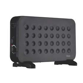 Convector electric 2000W, termostat reglabil, 3 trepte de putere, montare podea sau perete, negru, Well