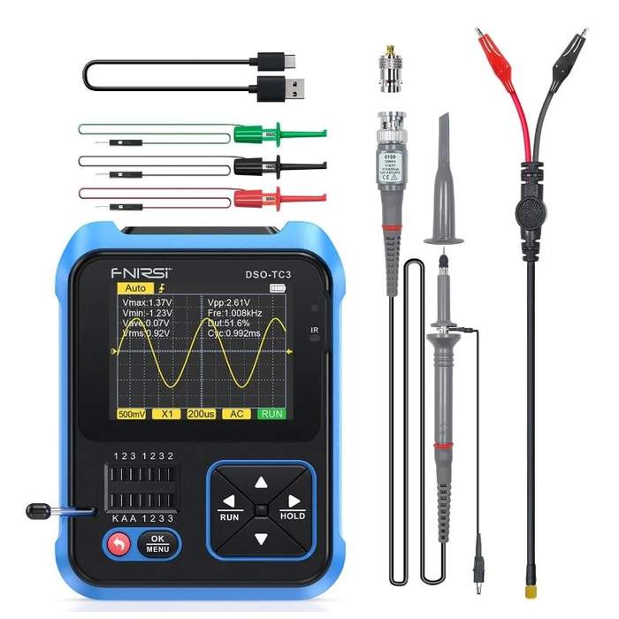 Portable-Digital-Oscilloscope-with-Signal-Generator-Transistor-Tester-10MSa/s-500kHz-FNIRSI-DSO-TC3-H-1