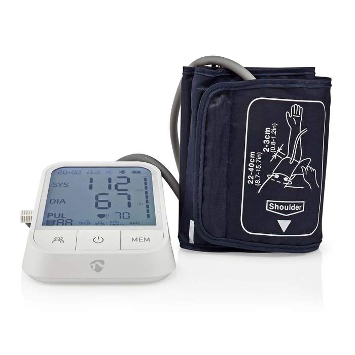 Smart-Digital-Arm-Blood-Pressure-Monitor-BT-2x99-Memory-Circumference-22-42cm-White-Nedis-1