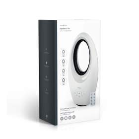 Ventilator fără lamă Nedis, 50 W, cu telecomanda, setari cu 3 viteze alb