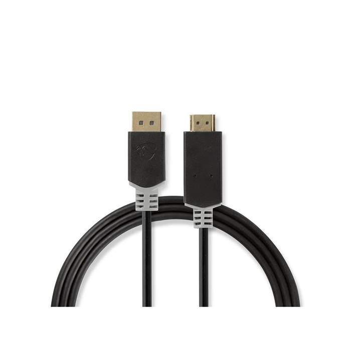 DisplayPort-Cable-|-DisplayPort-Male-|-HDMI™-Connector-|-4K@30Hz-|-Gold-Plated-|-2.00-m-|-Round-|-PVC-|-Anthracite-|-Box-1