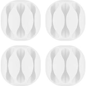 Cleme pentru gestionarea cablurilor cu 3 sloturi Goobay, set 4 bucati, alb