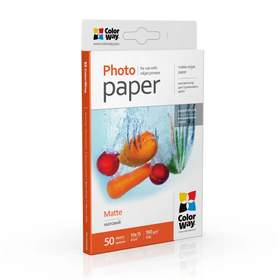 Hartie foto ColorWay, mat, alb, 10x15cm, 50 coli, 190g/mp, Seria Matte