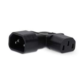 Adaptor alimentare unghi drept IEC-320-C13 la IEC-320-C14, carcasa PVC, contact nichelat